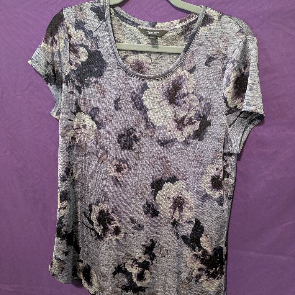 Simply Vera Wang Silky Floral Blouse